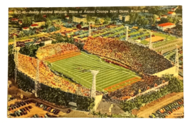 Roddy Burdine Stadium Orange Bowl Miami FL Linen Curt Teich UNP Postcard... - £6.38 GBP