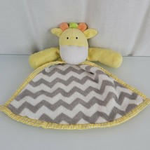 Minky Giraffe Security Blanket Gray White Chevron Yellow Soft Baby Lovey Toy - $49.49