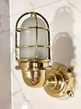 BRASS INDUSTRIAL STYLE LIGHT FIXTURE WITH WHITE GLASS AND BOX...-
show o... - £116.46 GBP