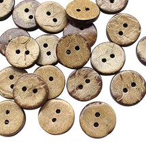 100Pcs Small 1/2&quot;(13Mm) Brown Natural Coconut Coco Button 2 Holes Craft ... - $16.99