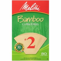 Melitta Coffee &amp; Tea Filters #2 Cone Coffee Filters, Bamboo 80 count - $11.27