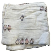 Aden &amp; Anais Birds on a Wire Print Muslin Cotton Swaddle Blanket - £15.03 GBP