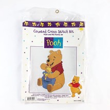 Vintage Counted Cross Stitch Kit Winnie the Pooh Hunny Pot Bear 90s Disney - $24.49