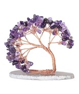 Handmade Amethyst Crystal Money Tree on Agate Slice Tree of Life Bonsai ... - £34.55 GBP