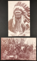 2 VTG Exhibit Supply  Arcade Card Mountain Chief Blackfoot Tribe Montana Warpath - £11.00 GBP