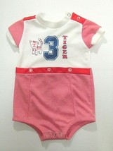 Vintage K-Mart Baby One Piece Outfit Red White Stripe Tiger Sz 0-6 M 1980s - £15.61 GBP