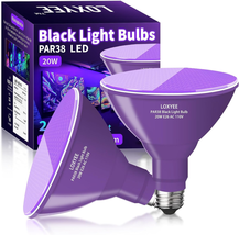NEW PAR38 Halloween LED Black Light Bulbs 2 PackE26 Base 20W(200W Equivalent - £21.96 GBP