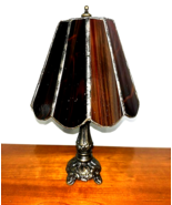 VERY RARE -Ten (10) Panel 14" Candlestick SLAG Glass Lamp - WOW - $136.32