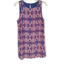 The Letter Womens Shirt Size XS Tunic Pink Purple Sleeveless 100% Silk B... - $18.54