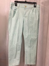 Liz Claiborne Women&#39;s Pants Mint &amp; White Snake Skin Print Crop Size 10P ... - $6.93