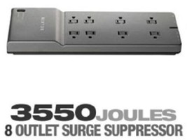 BELKIN 8-Outlet - 3550 Joules - 6 ft. Low-Profile Cord Surge Protector - BE10823 - £20.00 GBP