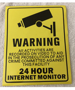 Lot Of 4 BIG Sign Size 8x10” Inches Camera Warning  Recording Video Crim... - €7,88 EUR