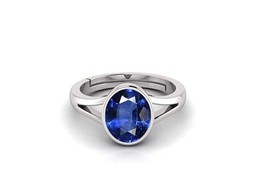 Blue Sapphire/ Neelam Rashi Ratan Astrological Purpose Ring Solid Silver Ring - £47.47 GBP