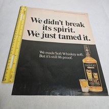 Calvert Extra Soft Whiskey We Didn&#39;t Break its Spirit Vintage Print Ad 1968 - $9.98