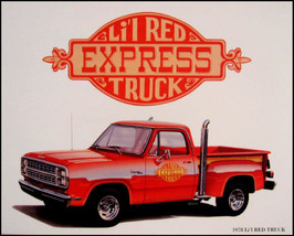 1978 1979 Dodge D150 Li&#39;l Red Express Truck Print Lithograph 79 - £24.27 GBP