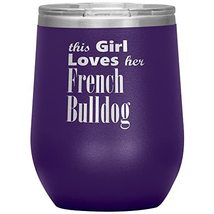 French Bulldog - 12oz Insulated Wine Tumbler - Purple - £22.77 GBP