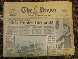 Elvis Presley Dead Newspaper- The Press Atlantic City August 17 1977  - £19.71 GBP