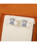 Minimalist Natural Crystal Sterling Silver Stud - Oval Cut Diamond Earrings - £39.16 GBP