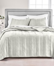 Martha Stewart Collection Knit Velvet Pillow Sham Size Full/Queen Color Gray - £118.69 GBP