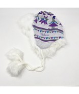 Dakine Women&#39;s White Faux Fur Knit Earflap lined Hat Beanie Winter Snow ... - £9.23 GBP