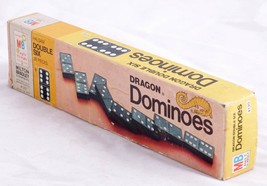 Vintage Wooden Dragon Double Six Dominoes 4130 game set by Milton Bradle... - £6.67 GBP