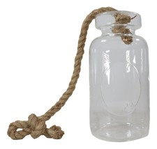 Farmhouse Rustic Country Hanging 11&quot; H Glass Bottle Terrarium With Jute Strings - £28.70 GBP