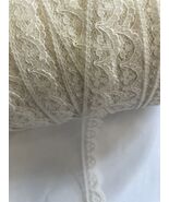 Clearance 50 yards ivory poly lace edge scalloped floral trim  3/4” - $303.05 MXN
