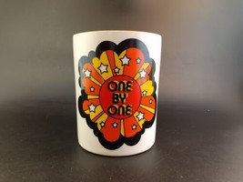 GROOVY 1970s &quot;One By One&quot; Porcelain Vase/Pencil Jar/Toothbrush Holder Vi... - £12.62 GBP