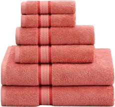 Luxury Cotton Towel Set Washcloth Bath Hand Wash Cloth Soft Absorbent Set of 6 - £43.48 GBP+