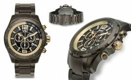 NEW Weil &amp; Harburg 14144 Men&#39;s Thornton Kodiac Chrono Gold Dial Grey Steel Watch - £132.03 GBP