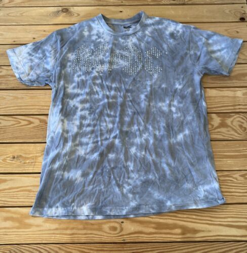 Primary image for AC/DC  Men’s Bejeweled Tie Dye T Shirt Size L Grey C10