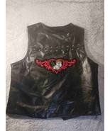 NWT Diamond Plate Leather Studded Embroidered Route 66 Motorcycle Vest W... - $46.56