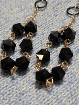Midnight Blue Glass earings.C.2025. - $12.00