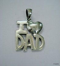 Ethnic Sterling Silver Pendant Necklace I Love Dad Pendant Heart Love pendant - £78.77 GBP