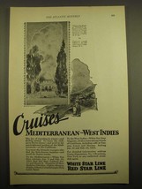 1924 White Star Line Red Star Line Ad - Cruises Mediterranean  - West Indies - $18.49