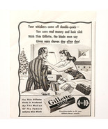 1943 Gillette Thin Razor Shave Blades Advertisement Shaving Hygiene DWII26 - $27.41 CAD