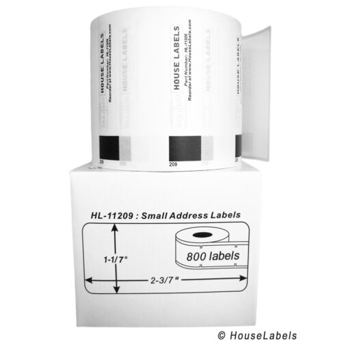 Brother DK1209 LABELMAKER DIE-CUT ADDRESS LABELS, 1-1/7 X 2-3/7, WHITE P... - $55.62