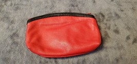 Red Leather Coin Purse Genuine Leather Made In Italy - £30.98 GBP