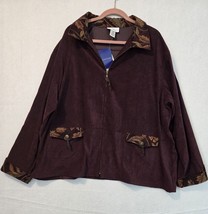 Susan Graver Style 3X Womens Shirt Jacket Tapestry Accents Zipper QVC - £31.49 GBP