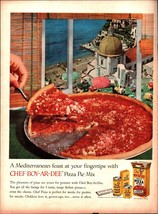 1958 Chef Boy-Ar-Dee Pizza Pie Sauce Mix Vintage Print Ad Italy Italian Feast US - £19.81 GBP