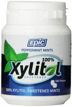 Epic Dental 100% Xylitol Sweetened Breath Mints, Peppermint, 180 Count - £12.29 GBP