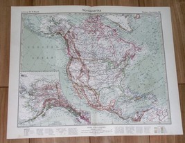 1932 Original Vintage Map North America Usa Canada Alaska West Indies Caribb EAN - £18.88 GBP