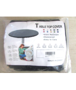 Black Table Top Round Cover Lightweight Vinyl Waterproof New 48&quot;-60&quot; Fitted - $9.43 CAD
