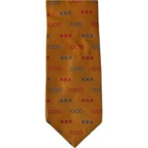 Ted Baker Men&#39;s Silk Neck Tie Necktie Orange Embroidered XXX OOO Colorfu... - $13.96