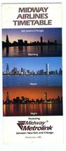 Midway Airlines TimeTable July 1, 1983 Metrolink New York &amp; Chicago  - £13.92 GBP