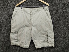 Benetton USA Zip Cargo Shorts Men 36 Gray Summer Casual Outerwear - $16.14