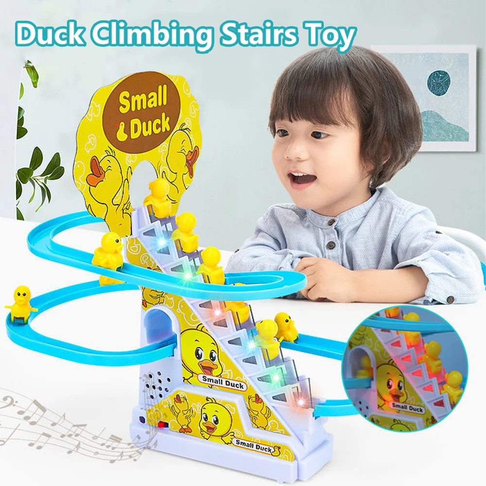 DIY Electric Small Duck Climbing Ladder Race Track Toys Duck Roller Coaster - £14.52 GBP+