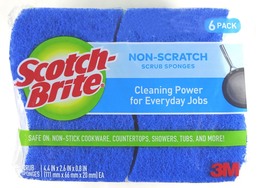 Scotch-Brite Non-Scratch Scrub Sponge, Blue (6 Pack) - £10.25 GBP