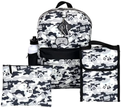 Boys Camo Gaming Backpack with Lunch Box 6 Piece 16 Inch - £26.22 GBP