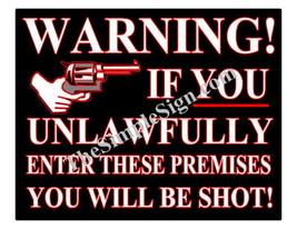 Warning Sign, You Will Be Shot! Bar, Pub, Lounge #15 - £11.13 GBP
